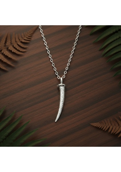 Fil Dişi Gümüş Kaplama Düz Zincir Kolye modelleri