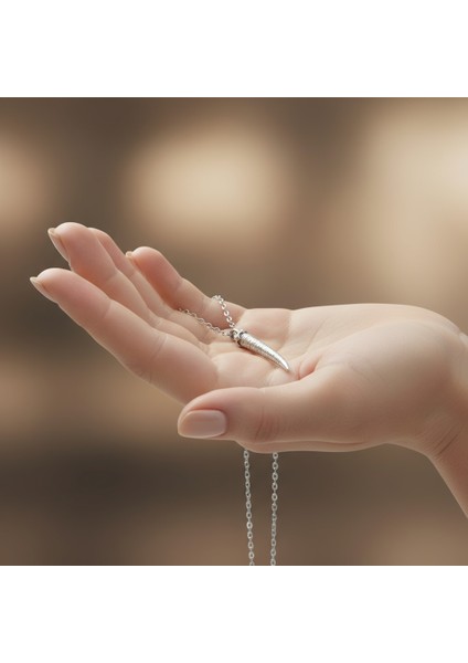 Fil Dişi Gümüş Kaplama Düz Zincir Kolye fırsatları