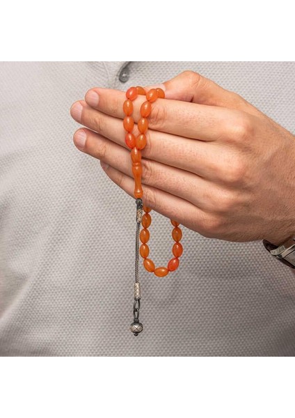 Hk Sıkma Kehribar Tesbih Gümüş Kazaz Püsküllü |gümüş Takı Hediyelik Ürünler fırsatları