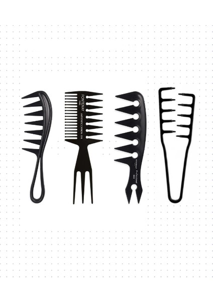 Profesyonel Antistatik Tarak Şekil Tarak X3 + Mucizevi Tarak 4'lü Set