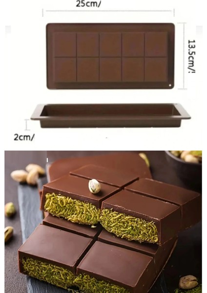 Meşhur Dubai Çikolatası Kalıbı Silikon - Büyük Tablet Çikolata Mum Kek Kalıbı Pasta Kalıbı fırsatları