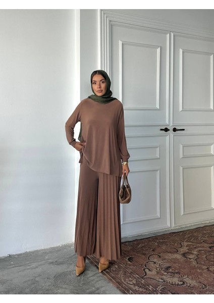 Tesettür Piliseli Pantolon Tunik Sandy Ikili Takım fiyatları