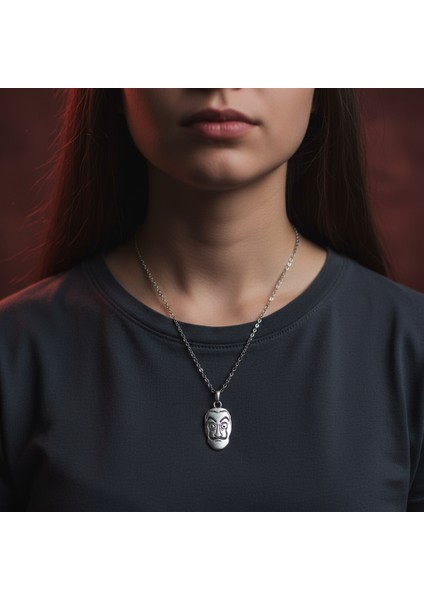 La Casa De Papel - Salvador Dali Gümüş Kaplama Düz Zincir Kolye fırsatları