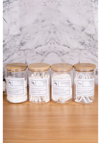 Turuncu Bambu Kapaklı Cam Kavanoz, 4'lü, 250ML, Banyo Düzenleyici fiyatları