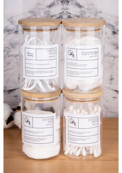 Turuncu Bambu Kapaklı Cam Kavanoz, 4'lü, 250ML, Banyo Düzenleyici modelleri