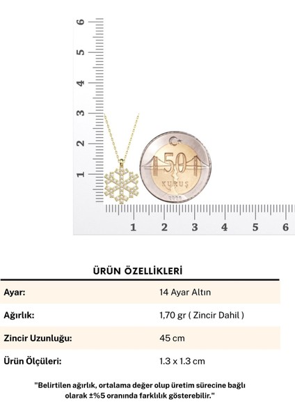 Kar Tanesi 14 Ayar Altın Kolye indirimleri