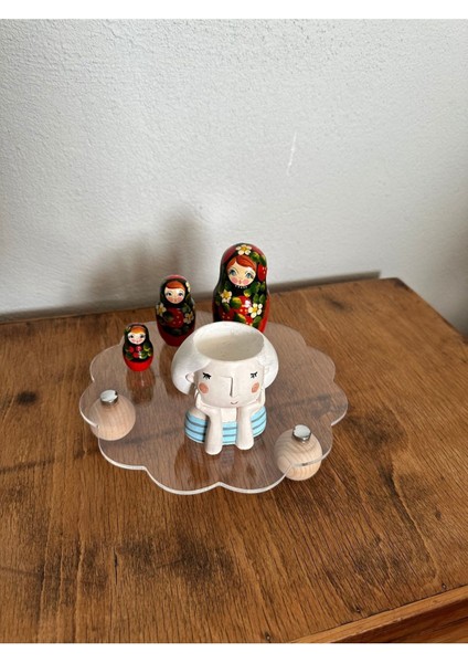 Ahşap Top Ayaklı Şeffaf Organizer, Düzenleyici ve Pleksi Stant, Şık Tasarım fırsatları