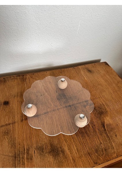 Ahşap Top Ayaklı Şeffaf Organizer, Düzenleyici ve Pleksi Stant, Şık Tasarım indirimleri