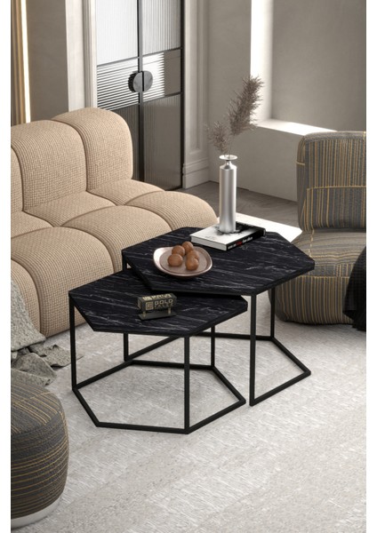 Orta Sehpa Altıgen İkili Lüx Bendir