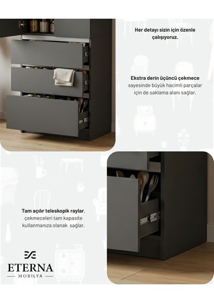 Çekmeceli Çok Amaçlı Dolap | Mutfak Dolabı | Kiler Dolabı | Erzak Dolabı fırsatları