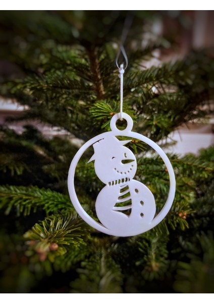 Kardan Adam Formlu Dekoratif Tabak – Yılbaşı Ağacı Süs 8cm