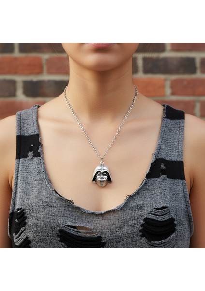 Star Wars - Darth Vader Gümüş Kaplama Düz Zincir Kolye fiyatları