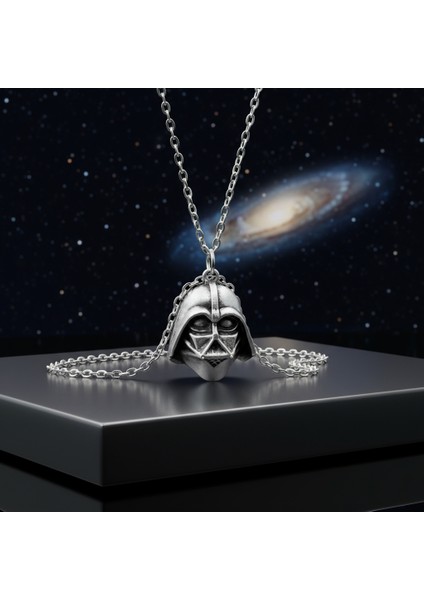 Star Wars - Darth Vader Gümüş Kaplama Düz Zincir Kolye fırsatları