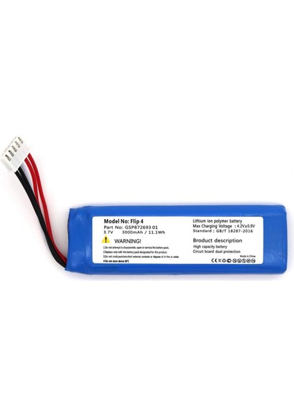 Flip 4 Uyumlu 3.7V 3000 Mah Soketli Batarya