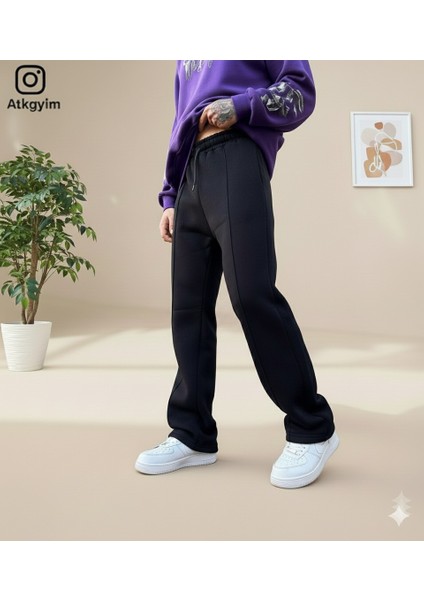 Premium Rahatlık: Ekru Oversize Dikiş Detaylı Jogger Eşofman Altı