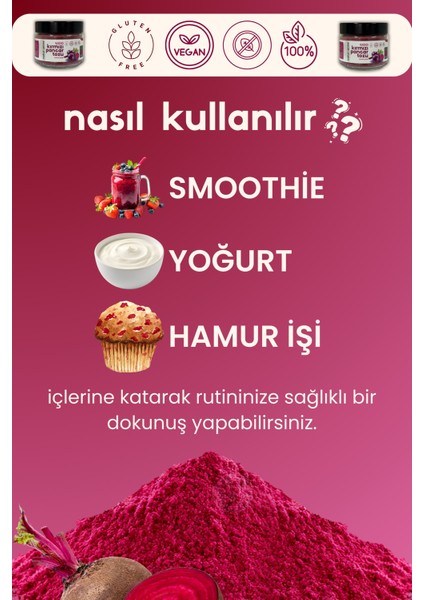 Kırmızı Pancar Tozu 150 gr Cam Kavanoz - Doğal , Katkısız , Koruyucusuz , Premium modelleri