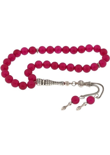 Hk ​doğaltaş Tesbih Metal Püsküllü Yeşim Taşı |gümüş Takı Hediyelik Ürünler