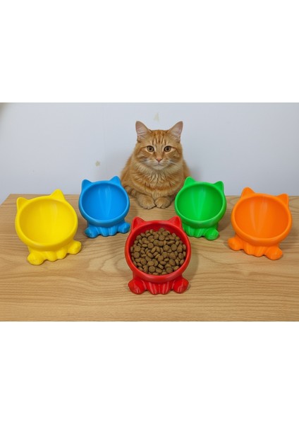 Kedi Figürlü Mama Kabı – Yükseltilmiş Ergonomik Tasarım | Renkli Sevimli Kedi Mama & Su Kabı fırsatları