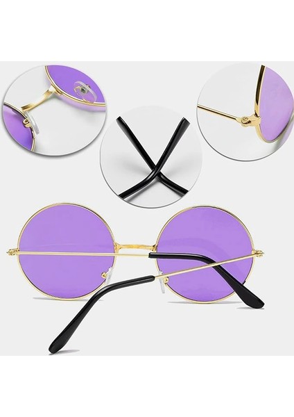 Yuvarlak Cam John Lennon Tarzı Çerçeveli Mor Gözlük fiyatları