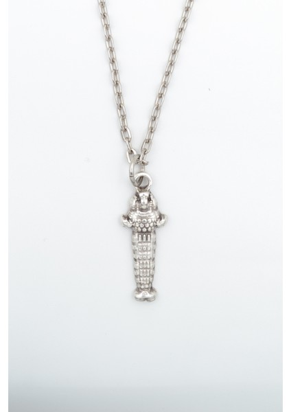 Artemis Bereket Tanrısı Gümüş Kaplama Düz Zincir Kolye