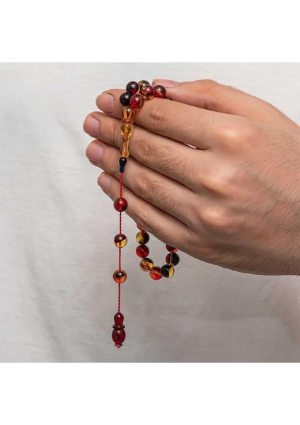 Hk Sıkma Kehribar Tesbih Karışık Renk Kapsül Kesim (33 Tane Metal Püskülsüz)|gümüş Takı Hediyelik Ürünler modelleri