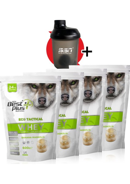 Eco Tactical Whey Protein Tozu 600GR Banana Magnolia 4lü Paket