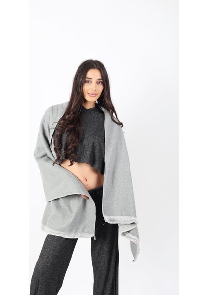 Şık Kullanım Pamuk Polyester Şal-Füme