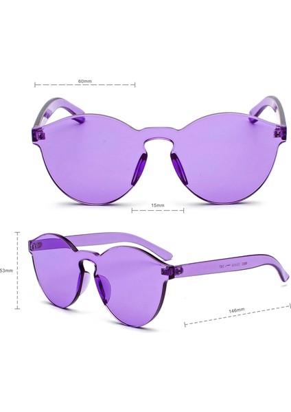 Sert Mika Oval Şekilli Çerçevesiz Mor Gözlük Parti 5X14 cm fiyatları