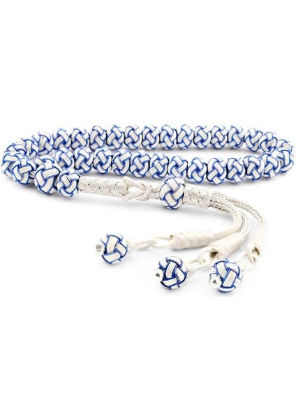 Hk Gümüş Mavi Beyaz Kazaziye Tesbih|gümüş Takı Hediyelik Ürünler