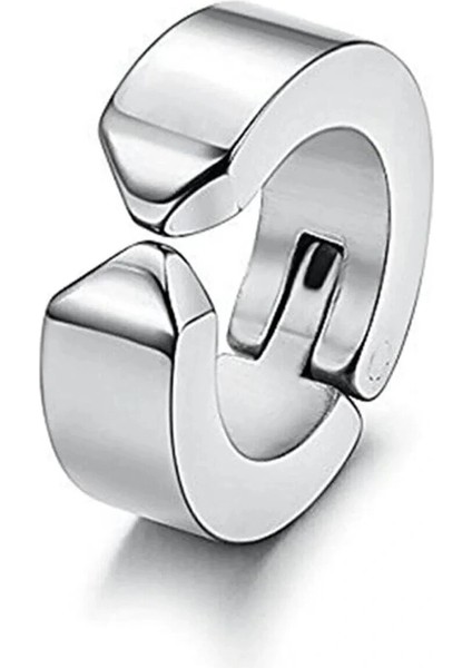 Erkek Küpesi - 1 Adet Çelik Kıstırmalı Küpe Paslanmaz Atmaz Çelik Gümüş Renk Küpe fiyatları