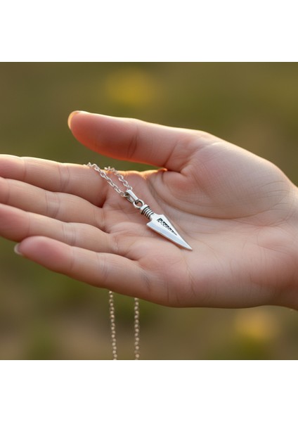 Ok ucu Gümüş Kaplama Düz Zincir Kolye fırsatları