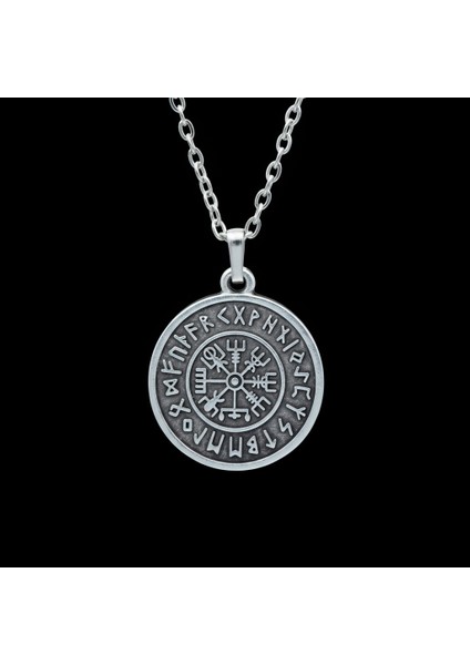 Vegvisir Viking Pusula Gümüş Kaplama Düz Zincir Kolye fırsatları