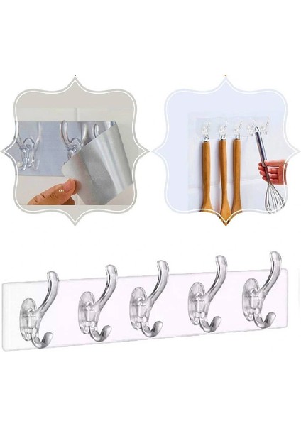 Çok Amaçlı Kendinden Yapışkanlı 5li Şeffaf Askı fiyatları