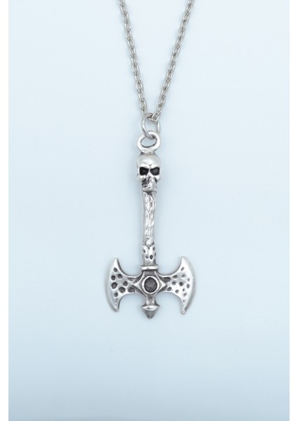 Balta Gümüş Kaplama Düz Zincir Kolye