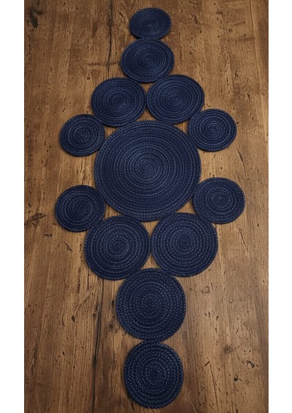 Lacivert Simli Runner 51CM*115CM