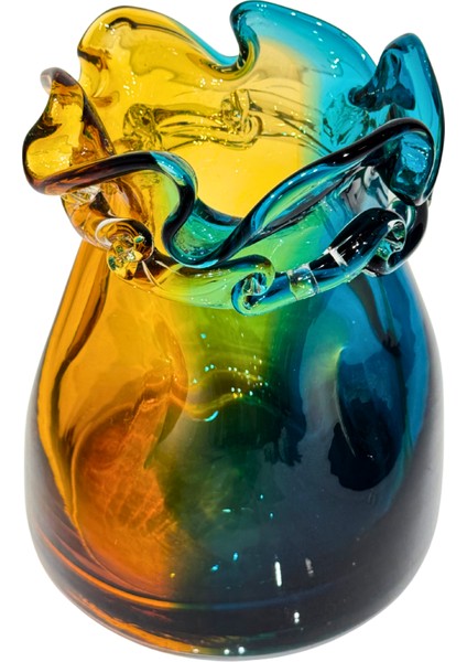 Mavi & Turuncu Burgulu Vazo Küçük Boy fiyatları