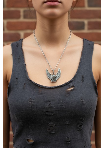 Koruyucu Kartal Gümüş Kaplama Düz Zincir Kolye fiyatları