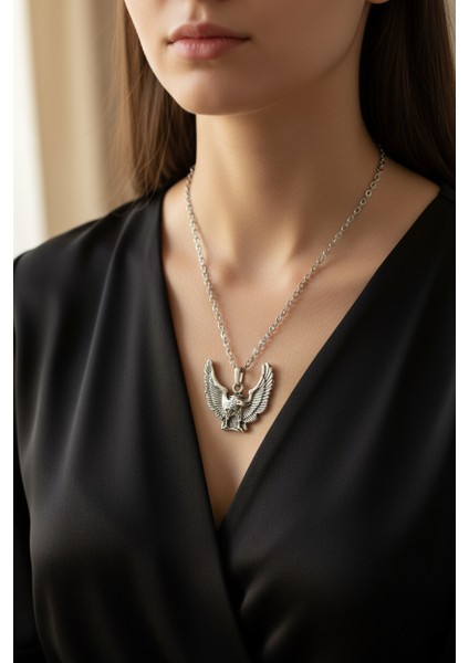 Koruyucu Kartal Gümüş Kaplama Düz Zincir Kolye fırsatları