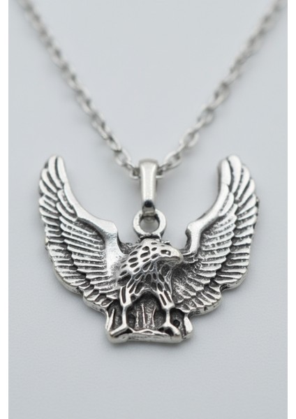 Koruyucu Kartal Gümüş Kaplama Düz Zincir Kolye indirimleri