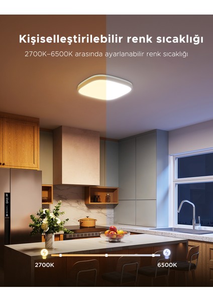 Rgbww + Rgbıc Kare Akıllı Tavan Armatürü 12 Inç fırsatları