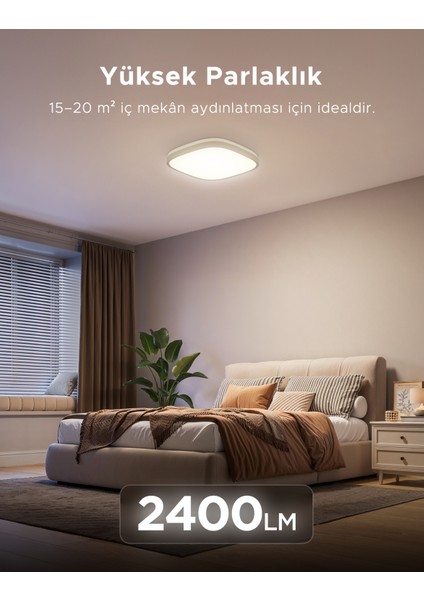 Rgbww + Rgbıc Kare Akıllı Tavan Armatürü 12 Inç