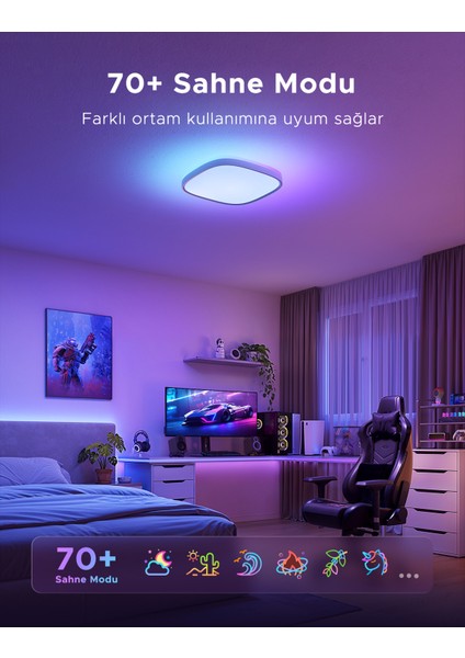 Rgbww + Rgbıc Kare Akıllı Tavan Armatürü 12 Inç