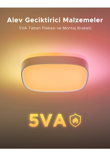 Rgbww + Rgbıc Kare Akıllı Tavan Armatürü 12 Inç