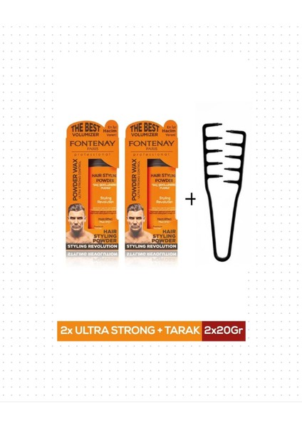 Saç Şekillendirici Pudra Toz Wax Ultra Strong 20GR X2 + Mucizevi Saç Tarağı 3'lü Set