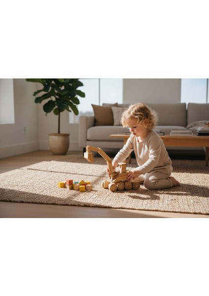 El Yapımı Doğal Ahşap Ekskavatör Oyuncak Inşaat Iş Makinesi Maket Model Araç Çocuklara Özel Hediye fiyatları