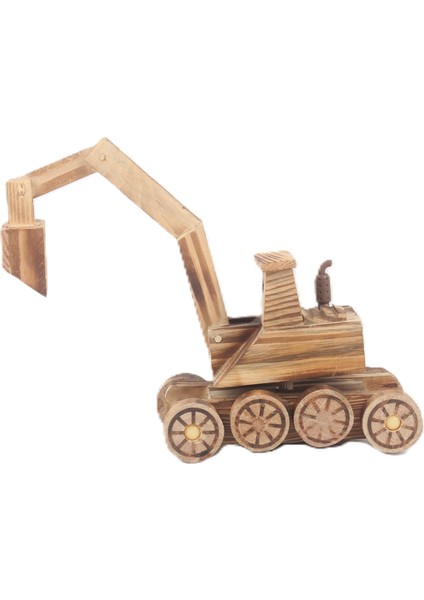 El Yapımı Doğal Ahşap Ekskavatör Oyuncak Inşaat Iş Makinesi Maket Model Araç Çocuklara Özel Hediye fırsatları