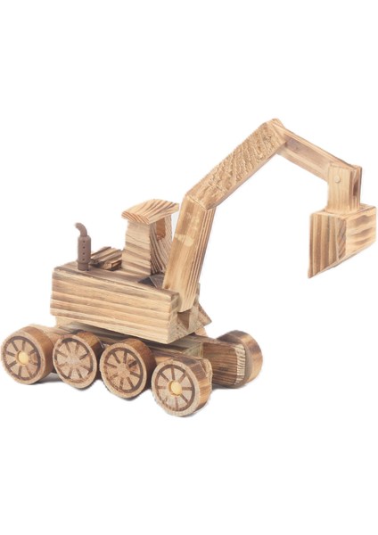 El Yapımı Doğal Ahşap Ekskavatör Oyuncak Inşaat Iş Makinesi Maket Model Araç Çocuklara Özel Hediye indirimleri