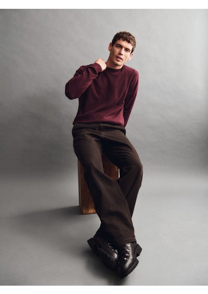 Erkek Koyu Kahverengi Canvas '90S Loose Pantolon modelleri