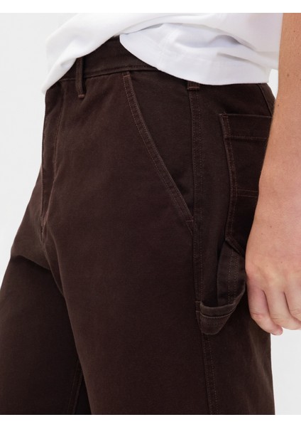 Erkek Koyu Kahverengi Canvas '90S Loose Pantolon fırsatları