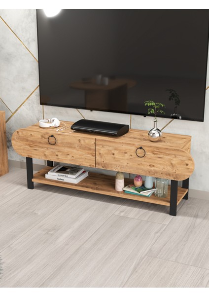 Tv Sehpası Ünitesi Tekli Orta Sehpa 3'Lü Zigon Sehpa Set Üç Ürün Atlantik Çam indirimleri